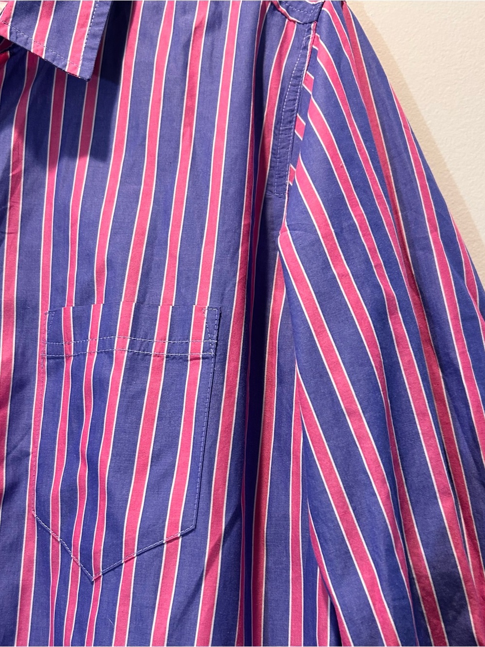 J.Crew Tall Striped Button-Down Cotton Shirtdress Blue Pink - Picture 8 of 12